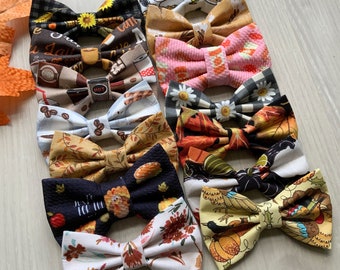 Fall Dog Bowtie, Thanksgiving Pet Collar Accessory