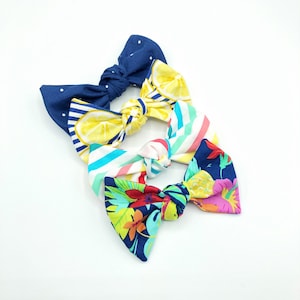 New Tie Bows for dogs, girl dog bow, hair clip for dogs, alligator clip, french barrette clip, Summer tie bows,