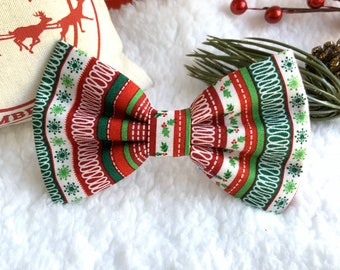 Christmas Dog Bowtie, Holiday Pet Collar Accessory