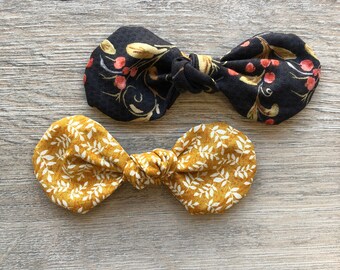 Fall Dog hair bow clip, mustard snd floral girl dog bow, hair clip for dogs, alligator clip, french barrette clip, harvest bows