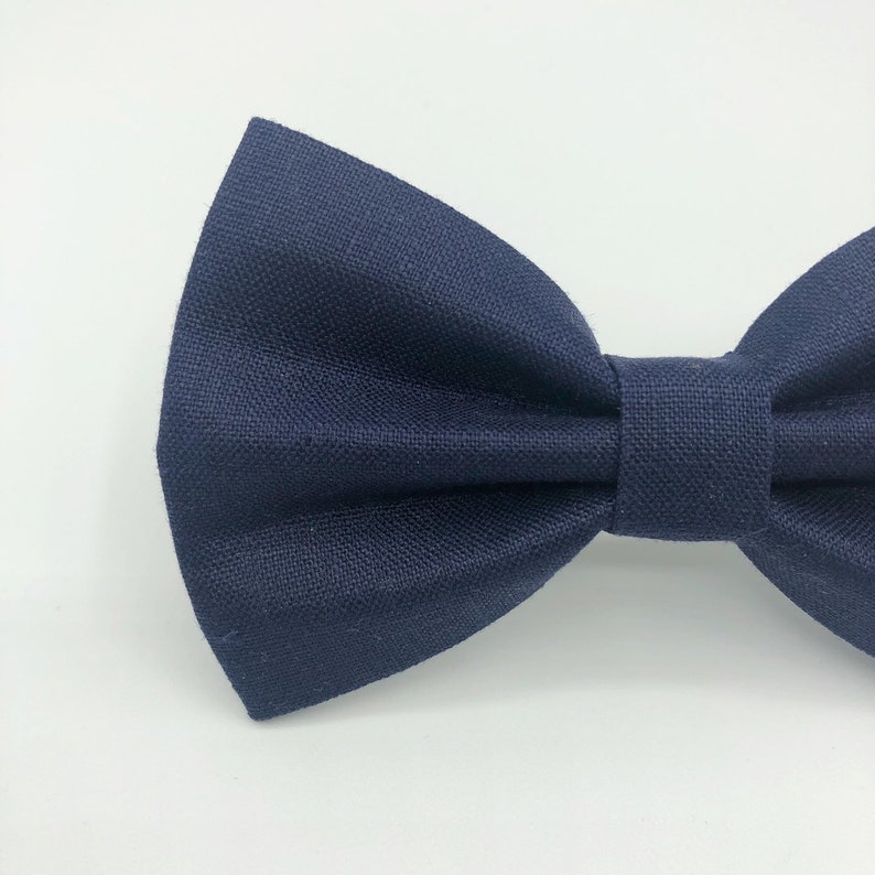 Navy Blue Linen Dog Bowtie Pet Accessories Bow Ties Dog - Etsy