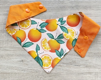 Bandana orange pour chien avec noeud assorti