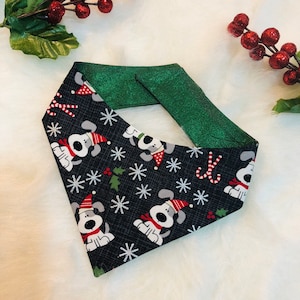Nouveau! Bandana pour chien de Noël, je vous woof, Bandana pour chien réversible, bandana pour chien einter, bandana pour chien pour chiot, par-dessus le collier, cravate sur banda