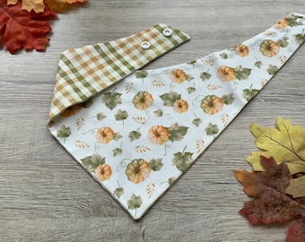 Pumpkin Patch Dog Bandana, Snap-On Fall Pet Bandana