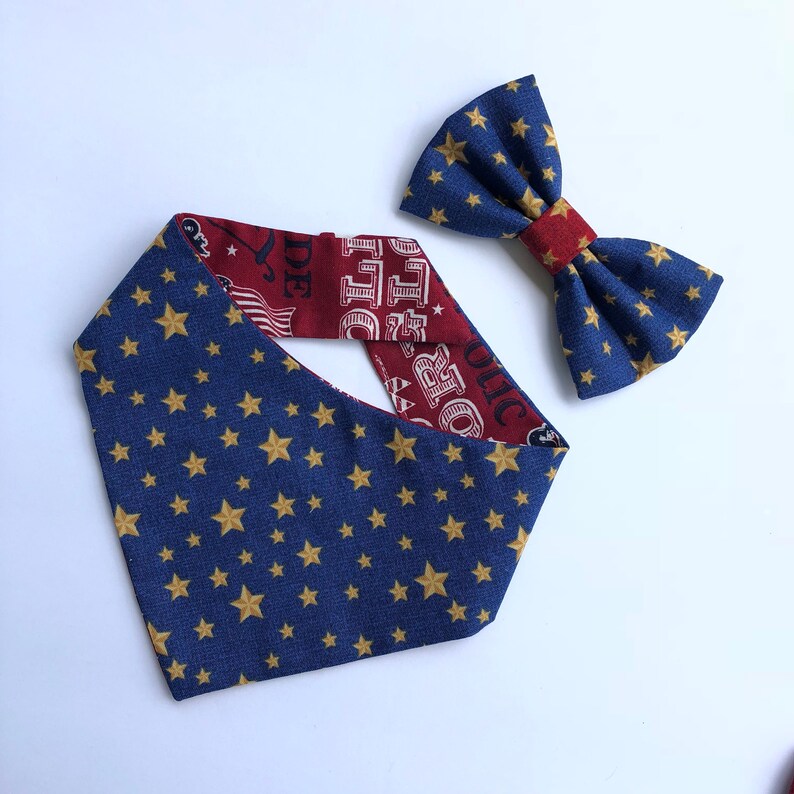 Pet Scarf Dog Accessories Home of the free land Red Dog Bandana Puppy bandana tie on summer bandana snaps on