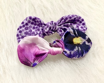 New Purple Floral Dog hair bow clip, girl dog bow, hair clip for dogs, alligator clip, french barrette clip, spring hair bow