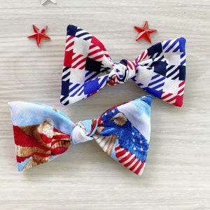 4th of July Dog hair bow, girl dog bow, hair clip for dogs, alligator clip, french barrette, Dog accessories, dog hair bows with clip