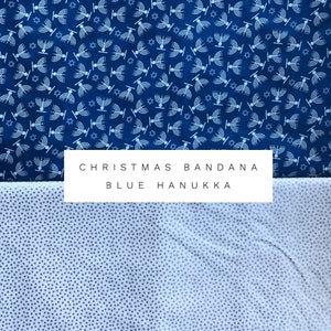 New! Hanukkah Dog Bandana, Blue, Reversible dog Bandana, dog bandana, puppy dog bandana, over the collar, tie on bandana