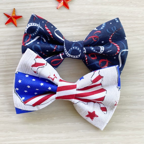 fourth of july dog bow tie