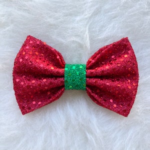 Christmas Red Glitter Dog Bow Tie, Dog Accessories, Dog Clothe, Dog Bow tie, Puppy Bow, Pet bowtie, Red bow tie, Glitter Bow