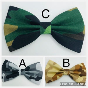 Camo Dog Bow Tie, summer bow tie, Dog Accessories, Dog Clothe, Dog Bow tie, Puppy Bow, Pet Scarf, dog image 1