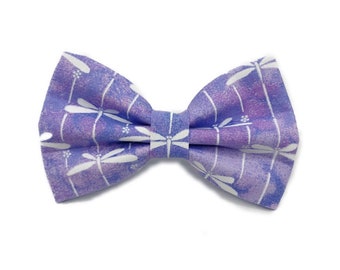 Purple Dragonfly Dog Bowtie, pet accessories, bow ties, dog accessories, dog collar, pet bow tie