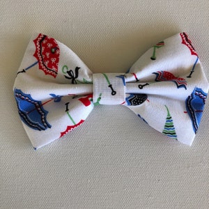 Umbrella Dog Bow Tie, summer bowtie, Dog Accessories, Dog Clothe, Dog Bow tie, Puppy Bow, Pet Scarf, doggy bow, girly bow tie