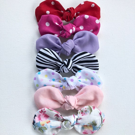 Handmade Cotton Dog Hair Bow Clip, Alligator Clip, 3.75