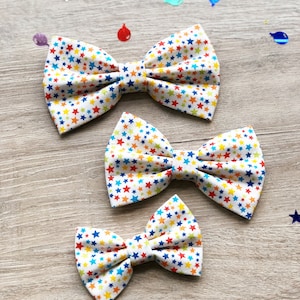 Birthday dog bowtie, Tiny stars, pet accessories, dog bow, dog accessories, dog collar, pet bow tie, Sailor Bow, bark pawty image 1