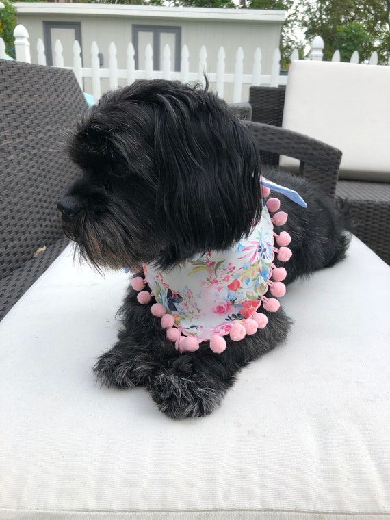 Bandana rosa flores mascotas - Accesorios para mascotas