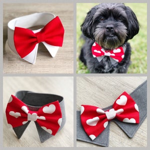 New Dog Bowtie collar tuxedo, Dog Accesorias, Puppy Bow, Pet Scarf, dog formal collar, wedding dog attire, valentines collar image 8