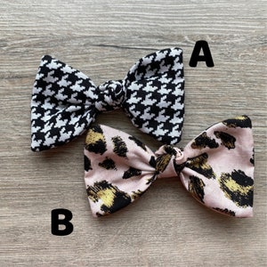 New! Houndstooth and pink leopard Dog hair bow, hair clip for dogs, alligator clip, Dog accessories, dog hair bows with clip
