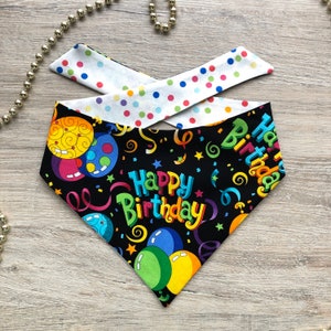Bandana para perros de cumpleaños, Bandana personalizada para mascotas de cumpleaños, Bandana a presión, Corbata, Día de Gotcha para perros, Nuevo regalo para cachorros, Pañuelo reversible