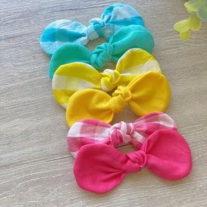 New! Ginghams Dog hair bow, girl dog bow, hair clip for dogs, alligator clip, french barrette, Dog accessories, dog hair bows with clip