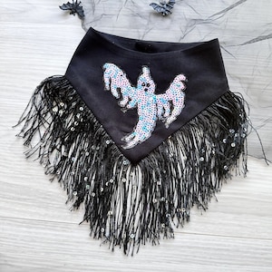 Ghost with Trim, Halloween Dog Bandana