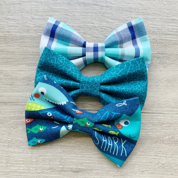Nautical dog bow tie, Shark, dog accessories, dog collar, Sailor Bow tie, dapper dog accessories, ocean dog scarf, Summer bowtie