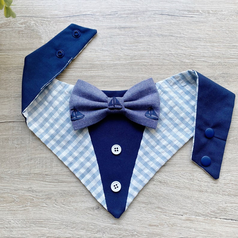 Sailor Dog Tuxedo Bandana Navyblue Dog Bandana Snap on Etsy