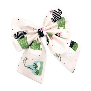 Pink Cactus Dog Bowtie, pet accessories, bow ties, dog accessories, dog collar, pet bow tie