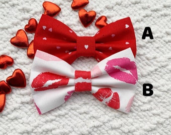 Valentines dog bow ties, Kisses and tiny hearts, Dog bowties, Dog Collar Bow Tie, Dog Accessories, Dog Fashion