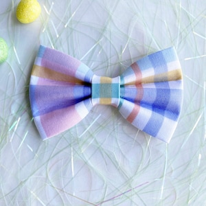 Easter dog bowtie, Pastel plaid, pet accessories, dog bow, dog accessories, dog collar, pet bow tie, Sailor Bow, Seasonal bowties