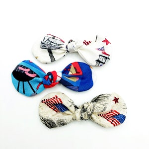 4th of July Dog hair bow clip, girl dog bow, hair clip for dogs, alligator clip, french barrette clip, summer bow, memorial hair bow