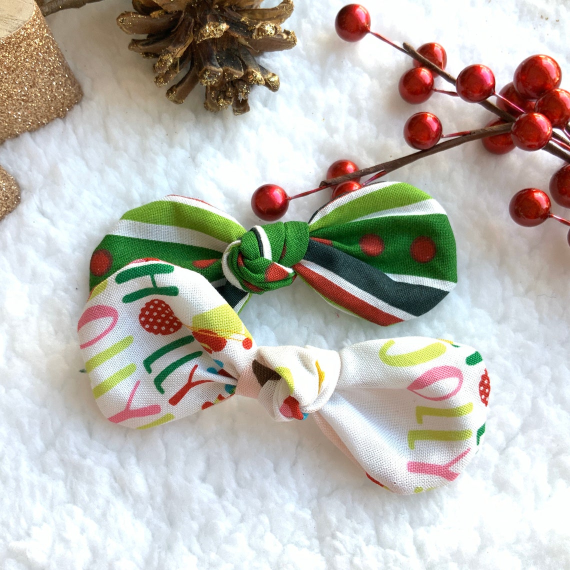 Christmas Dog Hair Bow Clip Holiday Dog Hair Bow Girl Dog Etsy