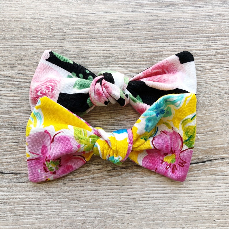 New Tie Bow Floral Dog hair bow clip girl dog bow hair clip Etsy