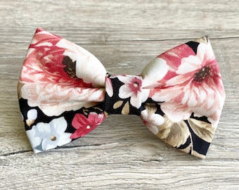 Zinnia floral Bow Tie, Dog Accessories, Dog Clothe, Dog Bow tie, Puppy Bow, Pet Scarf, spring bow