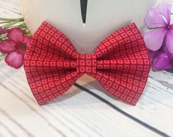 Red Spring Bow Tie, Dog Accessories, Dog Clothe, Dog Bow tie, Puppy Bow, Pet Scarf, spring bow