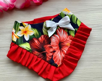 Bandana hawaiana tropical para perros con volante