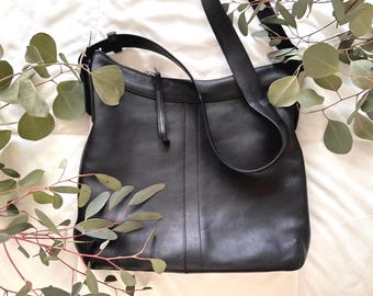 Vintage Coach Duffle Sac 9085 Bottle Green Leather Bucket Bag Made