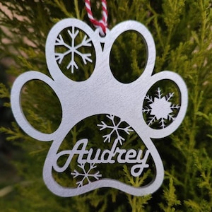 PALLINA DECORAZIONE palla natale CANE personalizzata legno nome idea regalo chiudipacco albero ornamenti 8X8 cm animale domestico dog perro