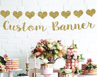 Custom Glitter Cardstock Banner: Personalized Party Sign