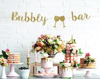 Bubbly bar banner wedding banner bridal shower decorations engagement party banner wedding bubbly bar wedding reception sign bubbly bar sign