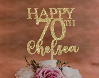Custom 70th Birthday Cake Topper: Party Decor (5x5)