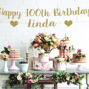 Glitter 100th Birthday Banner: Party Decoration