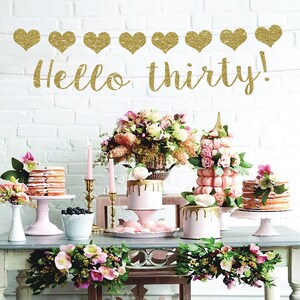 30th birthday hello 30 banner 30th birthday decorations hello 30 birthday banner happy 30th birthday banner 30th birthday decor 30 banner