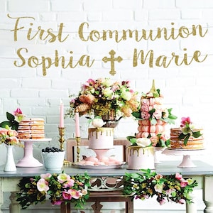 First communion banner custom personalized communion banner first communion garland first holy communion banner first holy communion decor