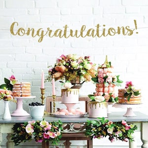 Glitter Cardstock Congratulations Banner: Graduation Party Decor
