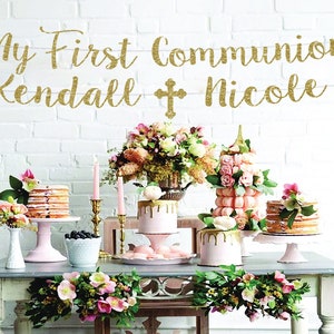 First communion banner custom personalized communion banner first communion garland first holy communion banner first holy communion decor