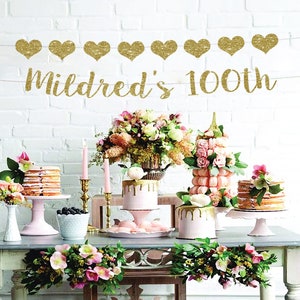 100th birthday custom banner 100 birthday banner personalized banner 100 birthday party decorations 100th birthday decor 100 custom banner