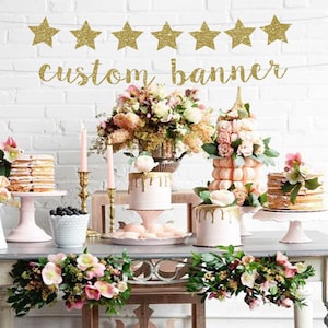 Custom Glitter Star Banner: Personalized Party Decoration