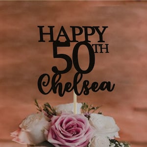 50th birthday cake topper 50th birthday decor 50 cake topper happy 50th birthday custom cake topper birthday decoration birthday cake topper