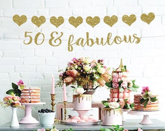 50th birthday 50 birthday banner 50th birthday for her 50th birthday decorations 50 and fabulous banner 50 birthday decor 50 birthday party